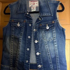 EUC True Religion Denim Jean Vest M